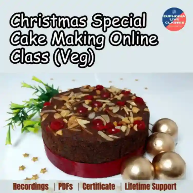 Christmas Special Cake Making Online Class (Veg)