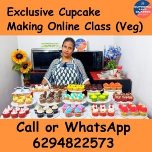 Exclusive Cupcake Making Online Class (Veg)