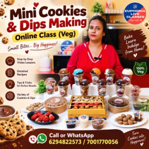 Mini Cookies & Dips Making Online Class (Veg)