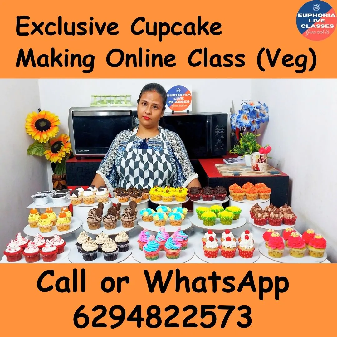 Exclusive Cupcake Making Online Class (Veg)